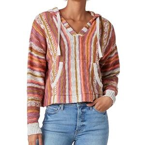 Lucky Brand Colorful Cropped Baja Hoodie